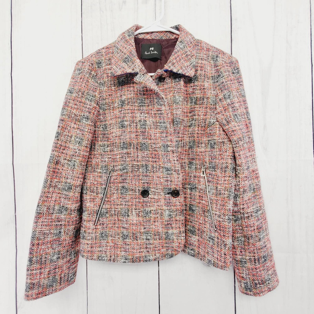 PS Paul Smith Tweed Moto Blazer - Like New Multi Color Womens 42"